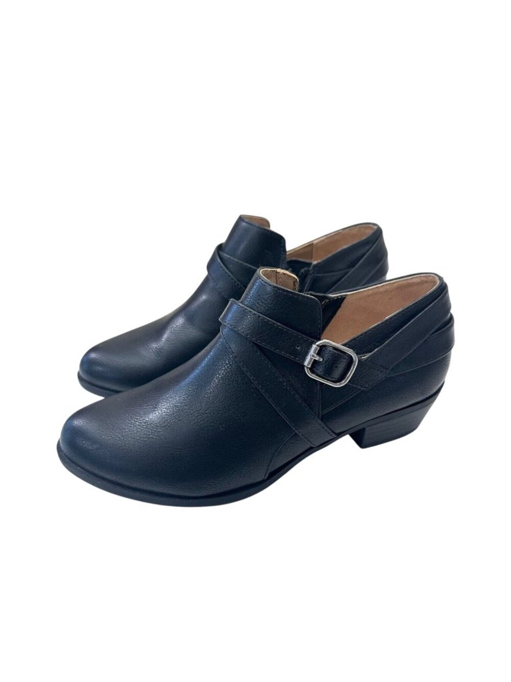 LifeStride Velocity 2.0 Adley Women Black Faux Leather Ankle Booties SZ 6.5M
